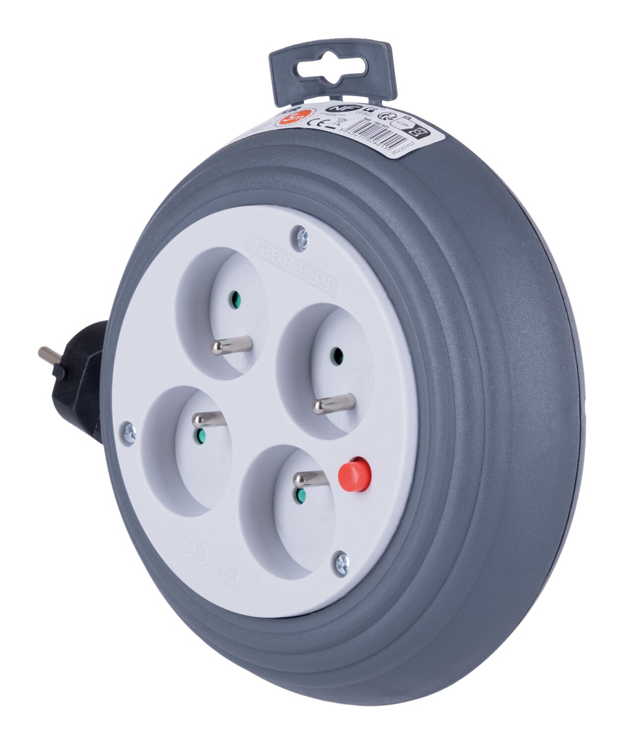 Enrouleur ménager 4 Prises Ho5Vv-F 3G1 + Coupe Circuit 3m - ZENITECH