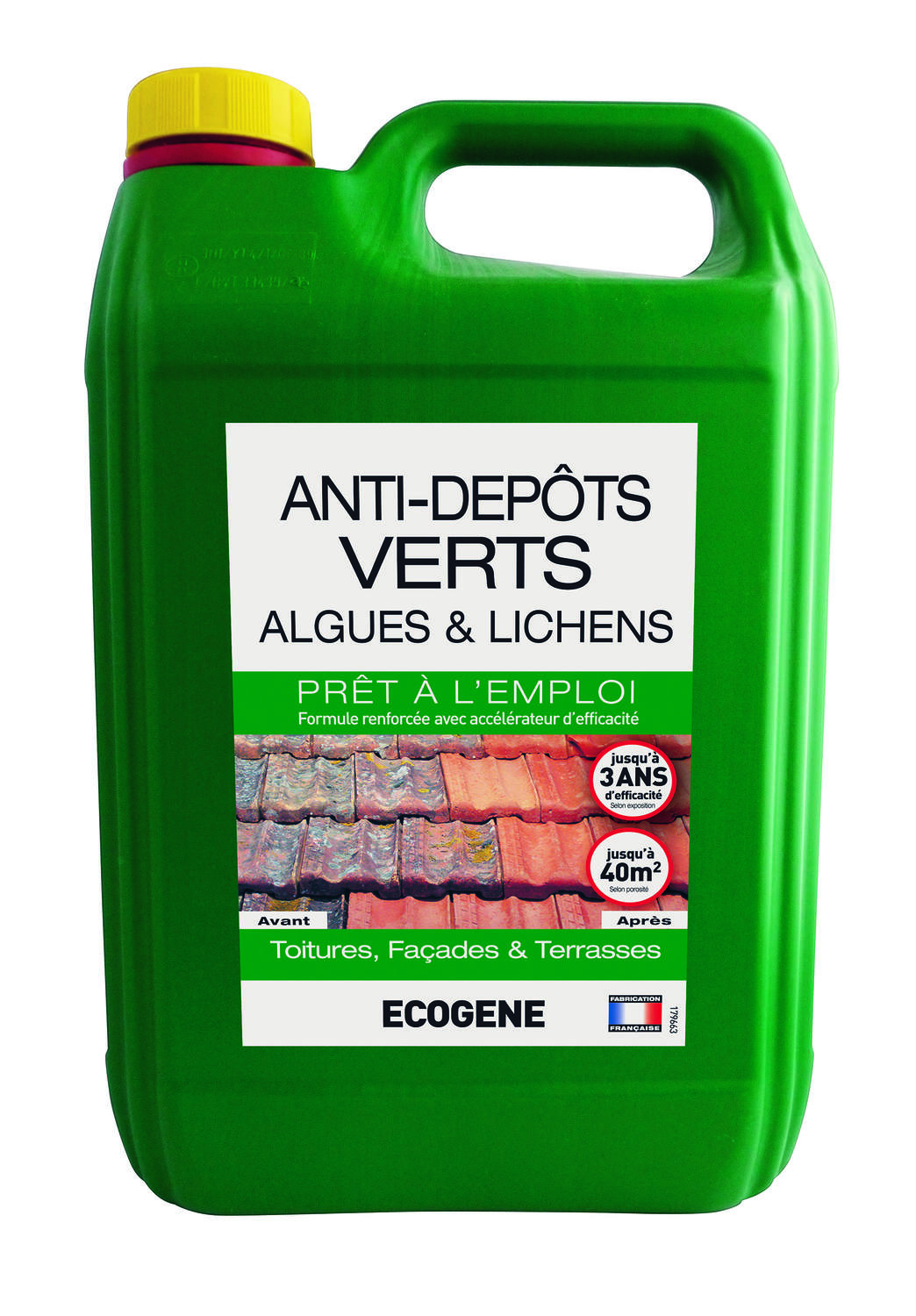 Traitement anti-dépôts verts algues & lichens 5L - ECOGENE