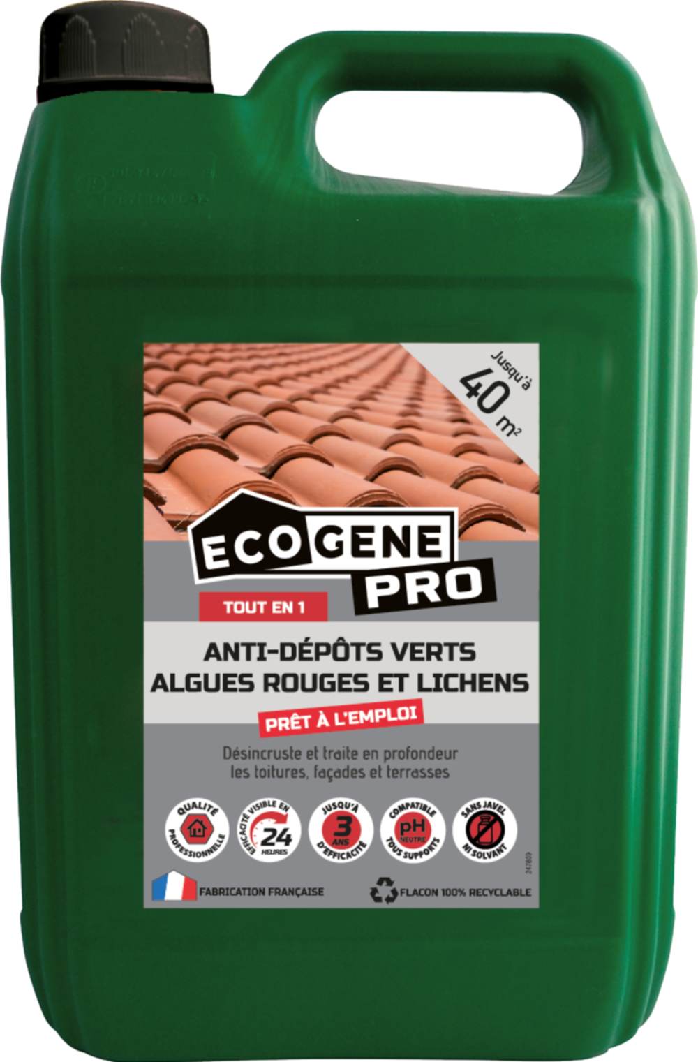 Traitement anti-dépôts verts algues & lichens 5L - ECOGENE