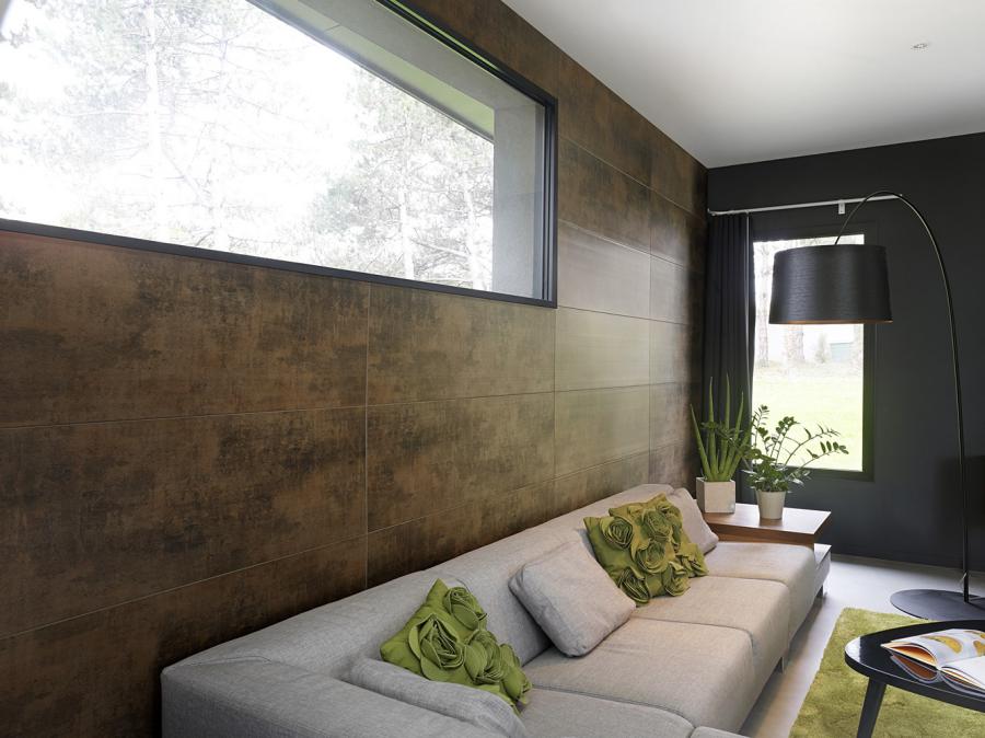 LAMBRIS PVC ELEMENT ROUILLE BRUN