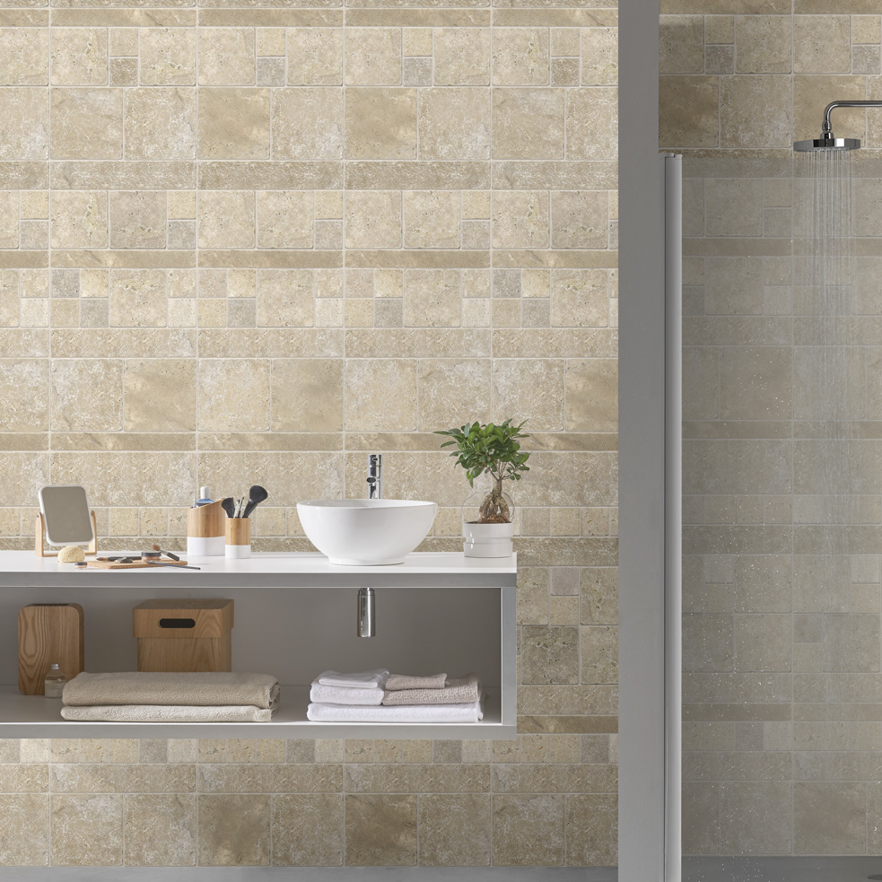 LAMBRIS PVC ELEMENT IMPRESSION NUMERIQUE TRAVERTIN CARO