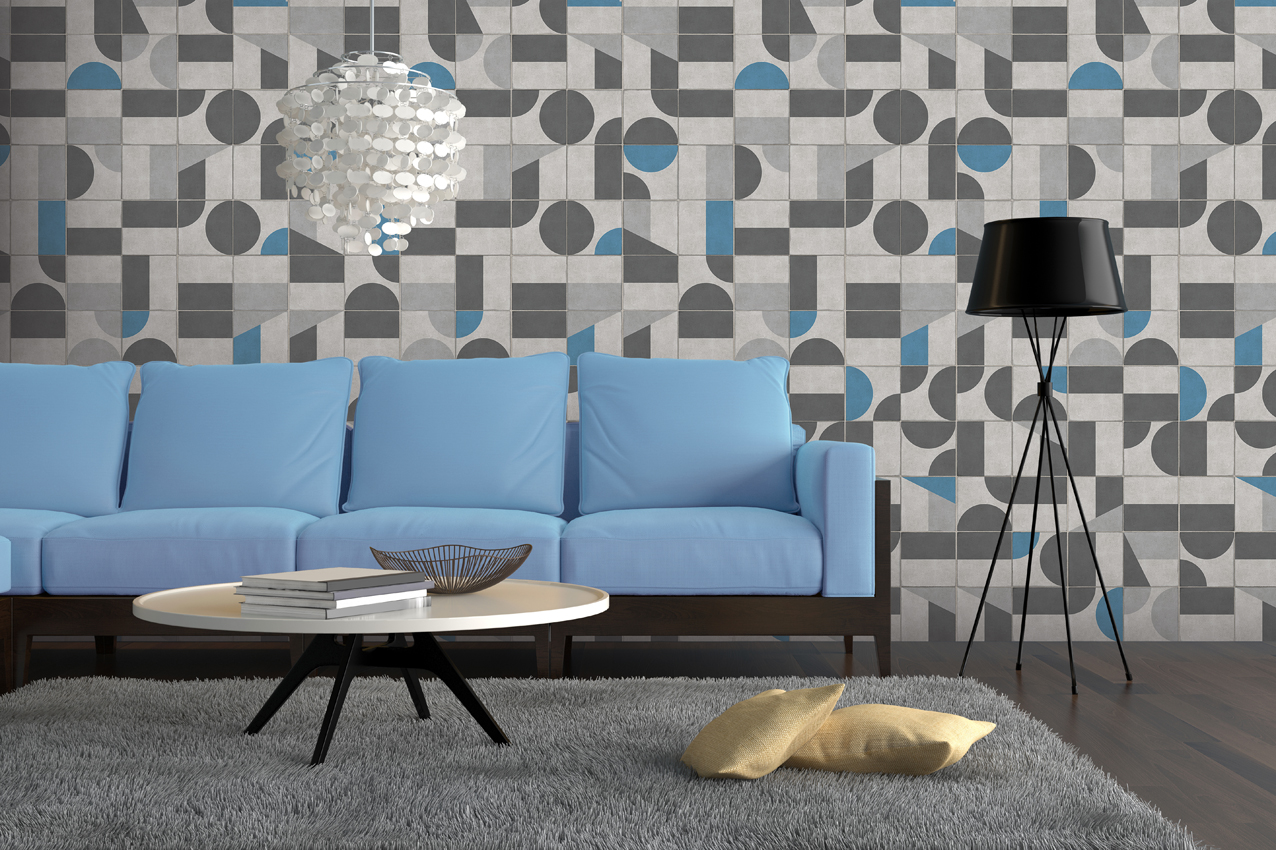 LAMBRIS PVC ELEMENT IMPRESSION NUMERIQUE METROPOLIS BLEU