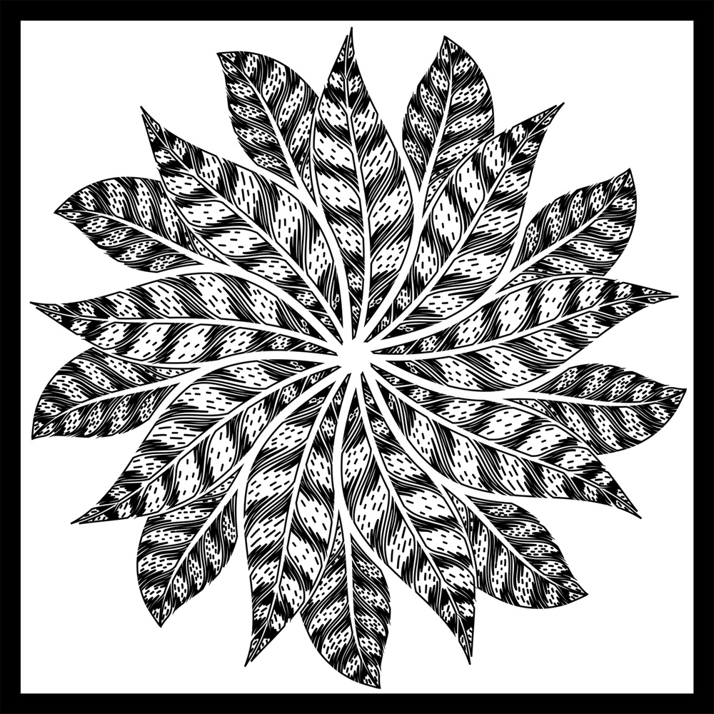 Clear 63x63 mandala feuille