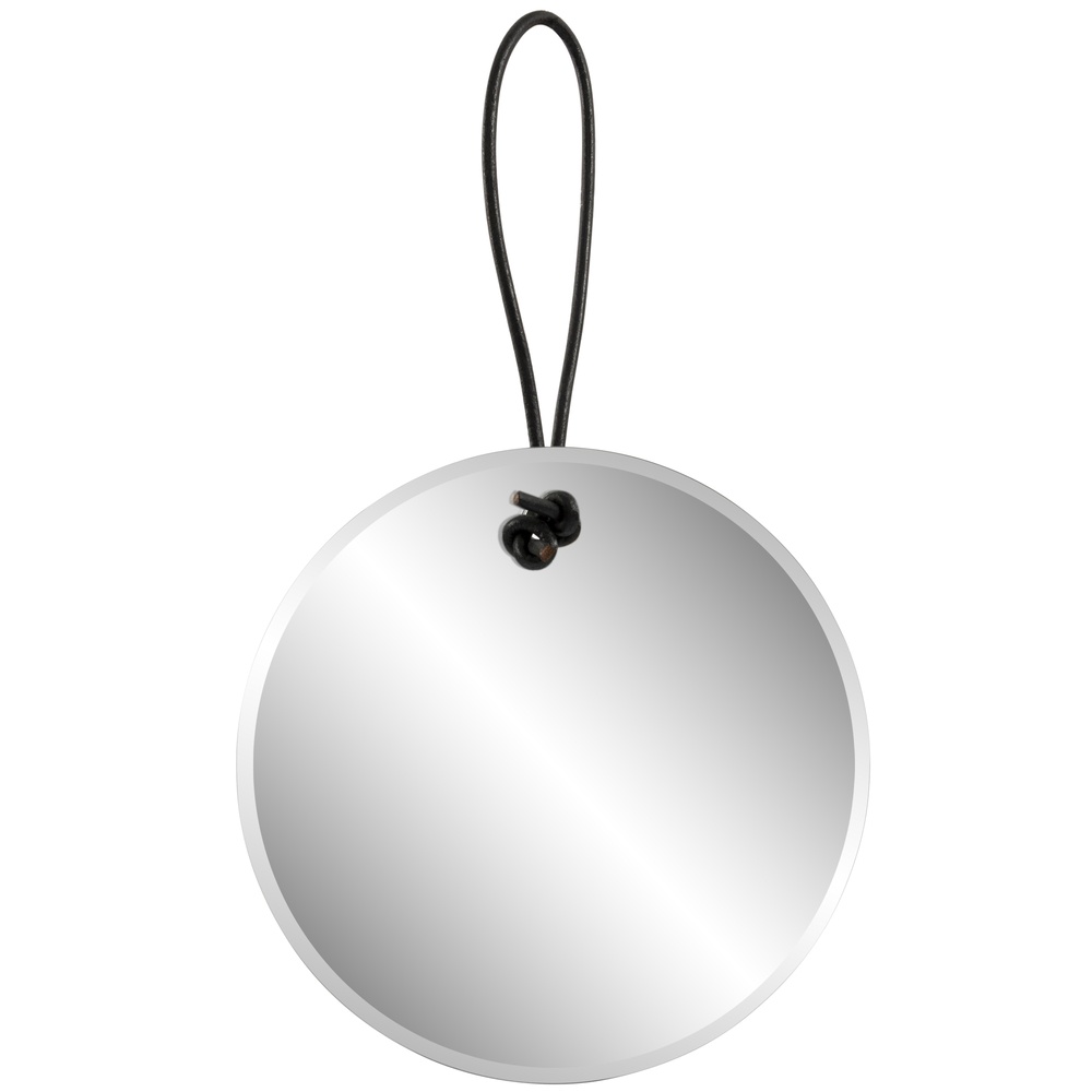 Miroir suspendu noir Ø30cm