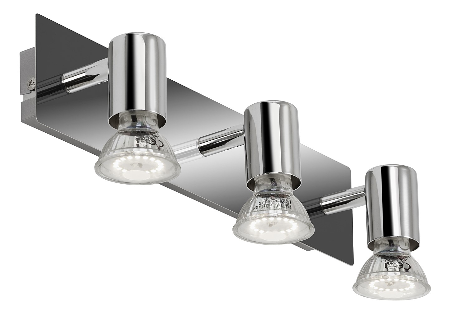 Applique salle de bain 3 spots led 4w 330lm ip23 chrome