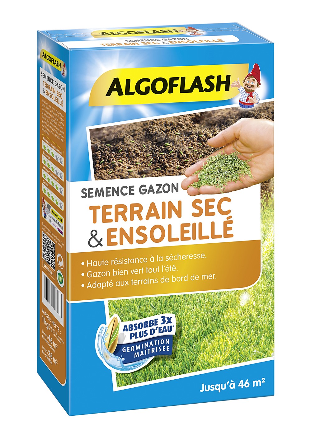Semence gazon terrain sec ensoleillé 1kg - ALGOFLASH