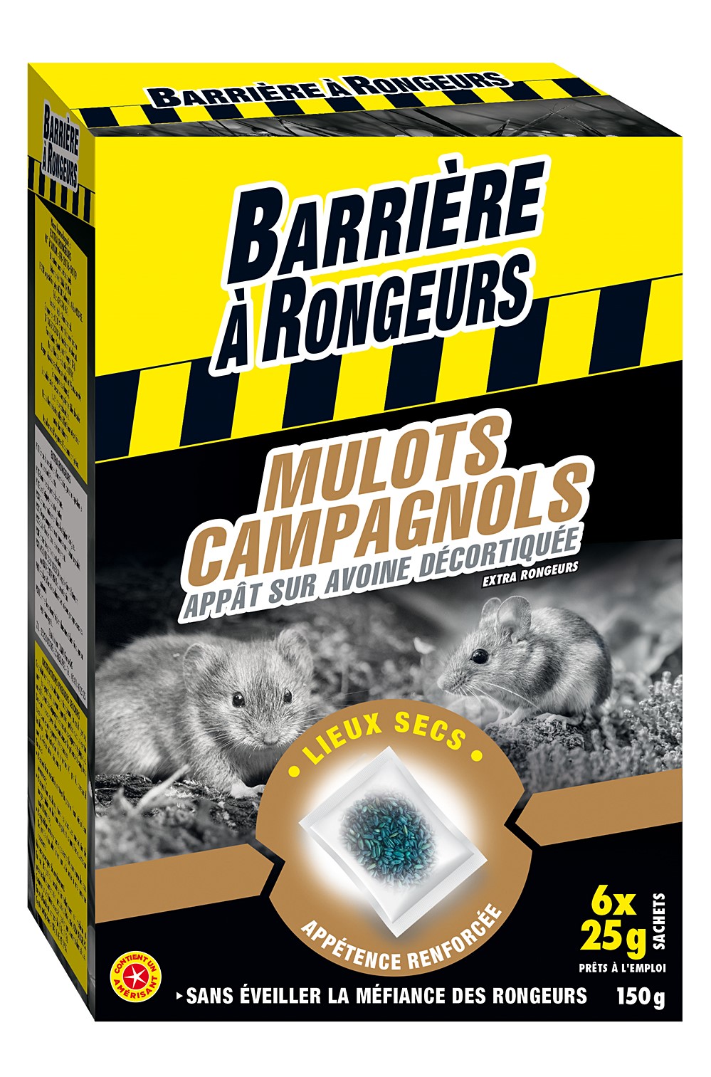 Mulots - Campagnols - Appât sur avoine décortiquée 150gr