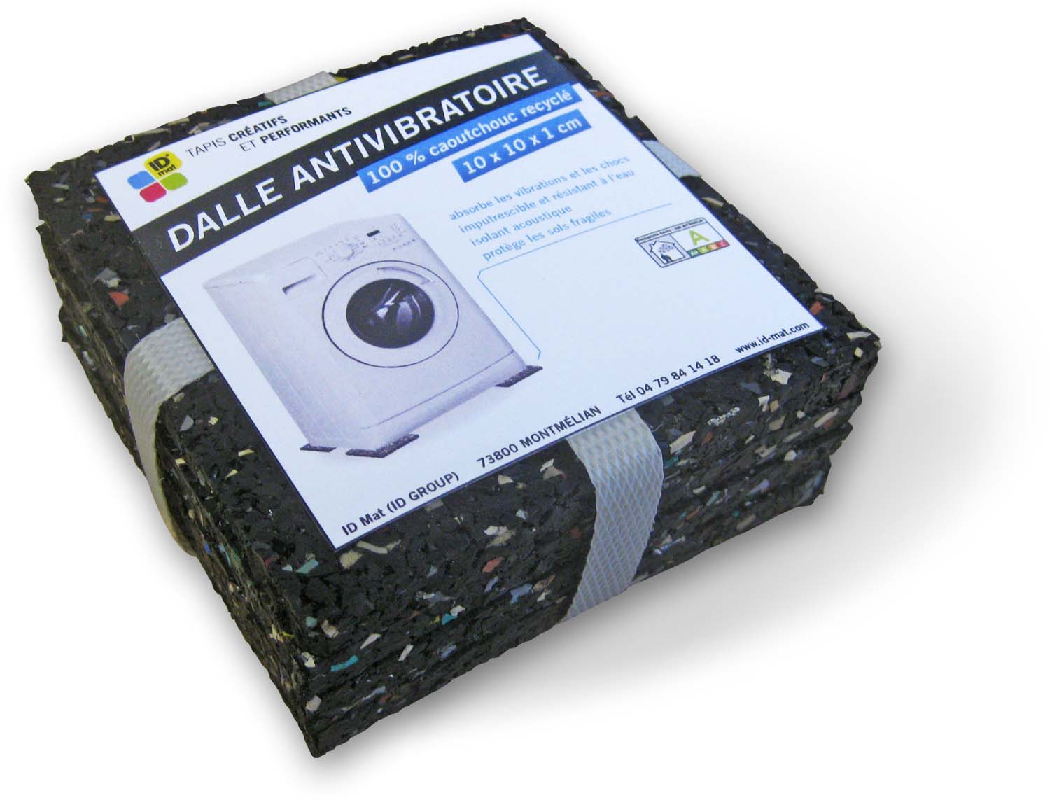 Dalle antivibratoire en lot 10x10cm