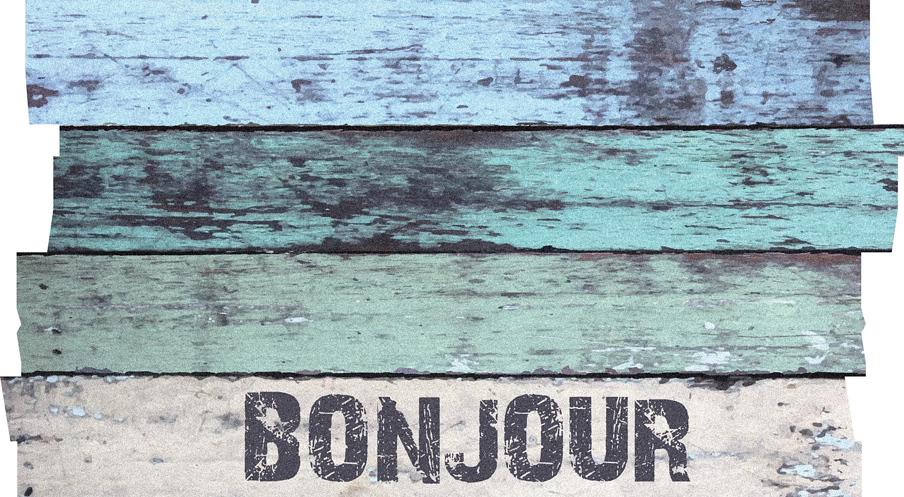 Tapis absorbant decoupe boston planche bonjour bleu 40x70cm