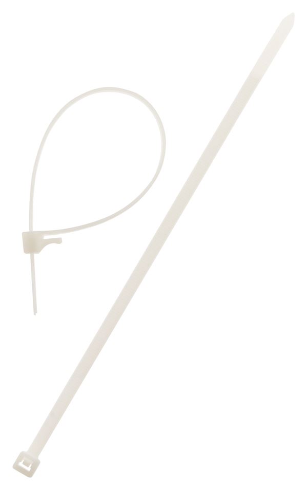 Lot de 10 colliers de cablage reutilisables 3,6x 140mm transparents - INOTECH