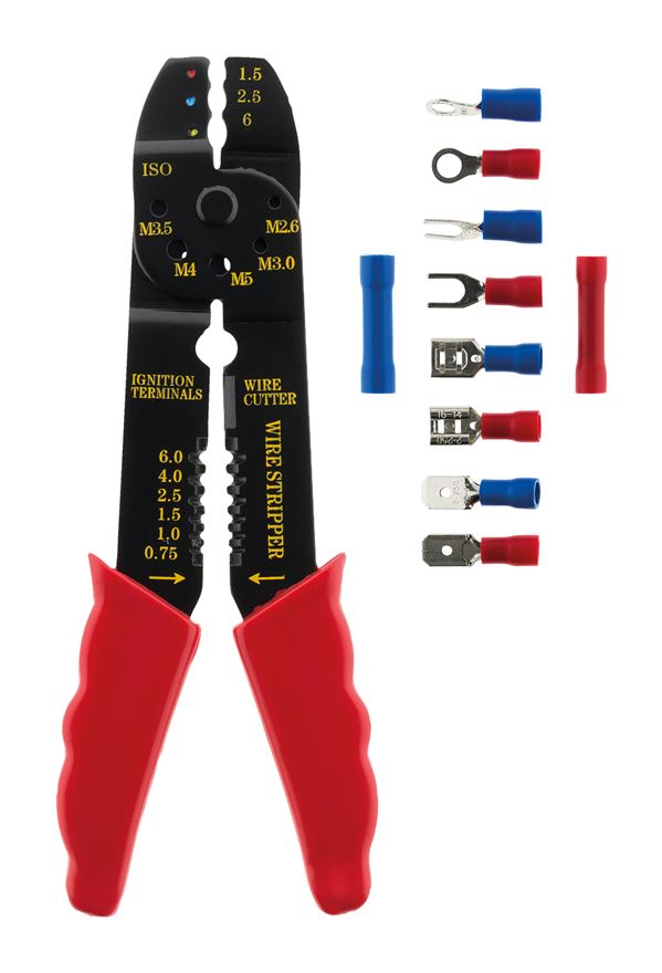 Lot de 50 cosses assorties avec pince a sertir  - zenitech