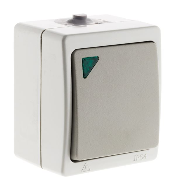 Va-et-vient simple a voyant gris clair IP54 - akya - INOTECH