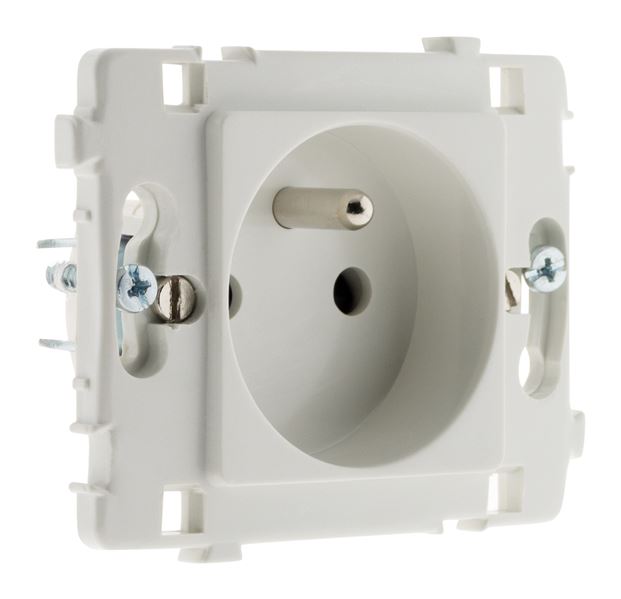 Prise 16a 2+t nu blanc - clarys