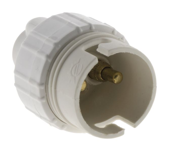 Douille b22 nylon simple bague blanc