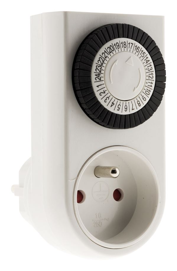 Programmateur mini journalier mecanique avec interrupteur a voyant