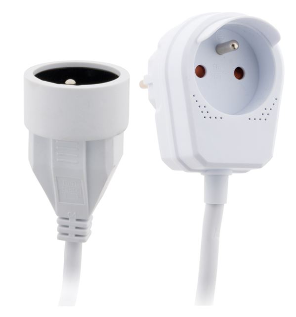 Rallonge électrique ménager ho5vv-f 3m avec prise gigogne blanc - ZENITECH