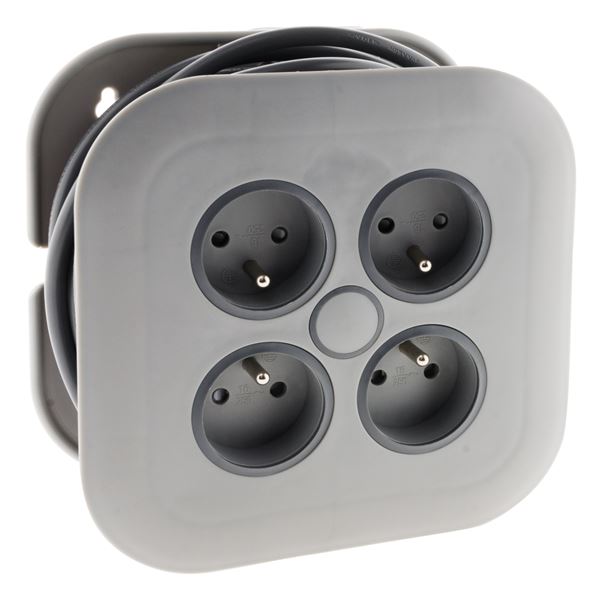 Enrouleur ménager 4 prises 2P+T 16a + coupe-circuit - gris - ZENITECH
