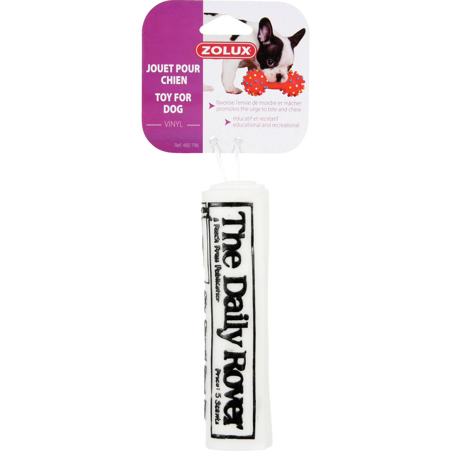 Jouet pour chien vinyle Journal  4 x 3 x 17 cm