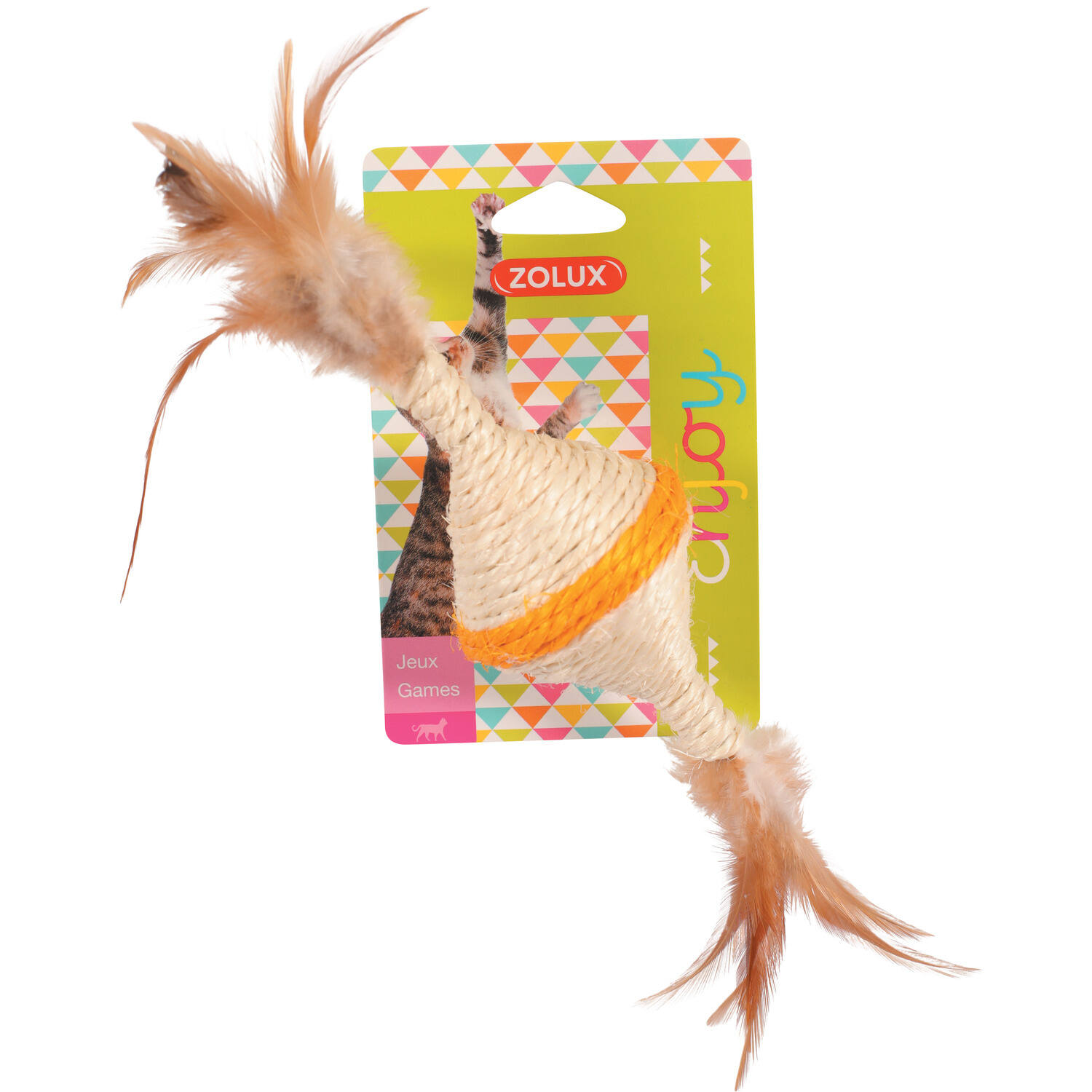 Jouet chat toupie sisal coloris aléatoire