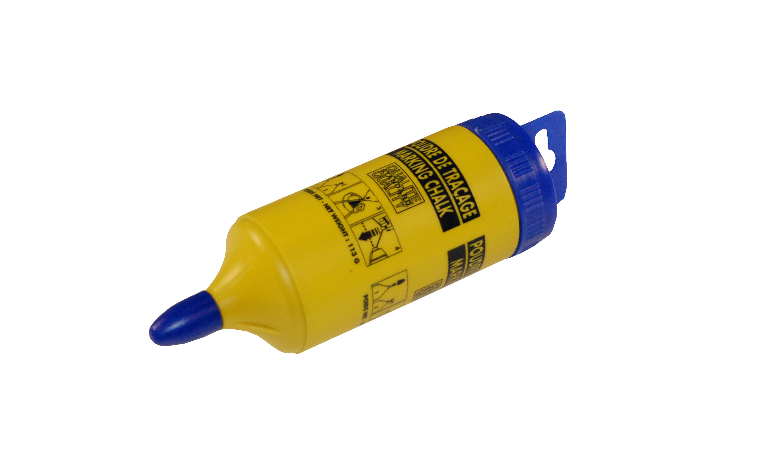 Biberon de poudre bleu