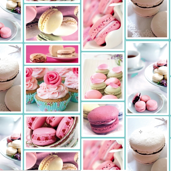 Adhésif imprime macarons 45cm 2m