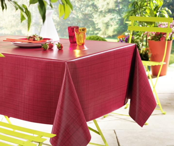 Nappe toile cirée match etoffe cerise 20m