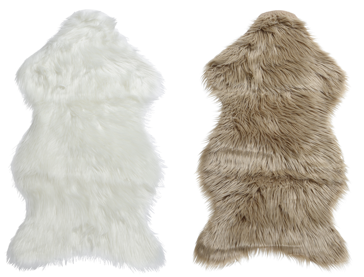 Tapis en fourrure à poils longs 50x90cm