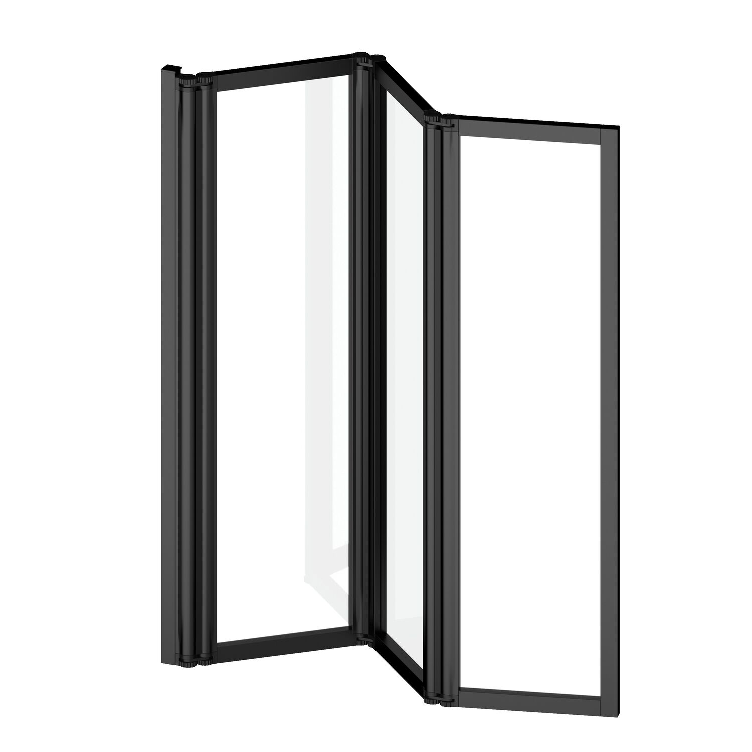 Pare baignoire 3 volets noir mat 125x143cm