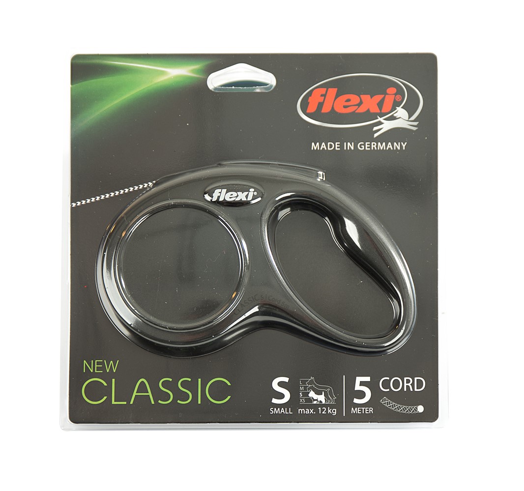 Laisse sangle Newclassic cordon 5m noir - FLEXI