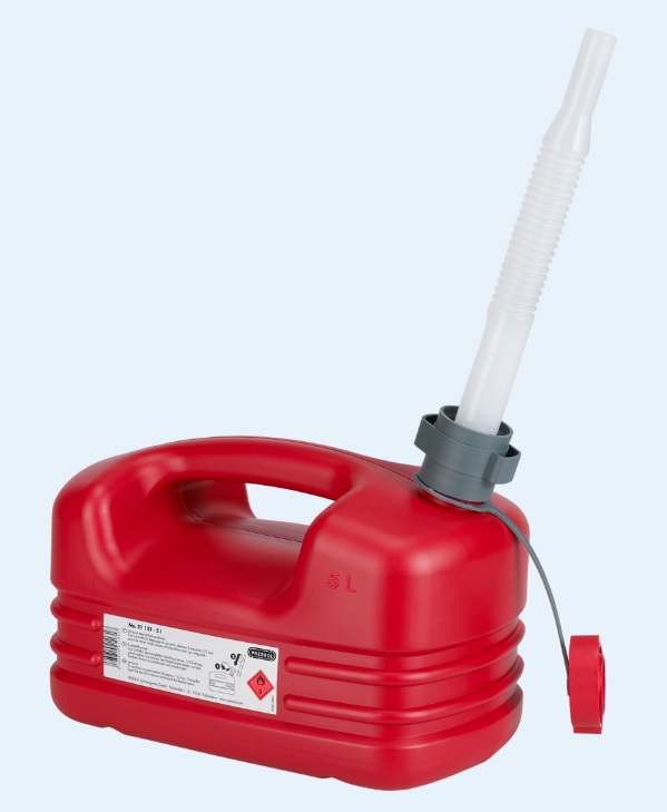 Jerrycan carburant 5 l, en pe, avec fla