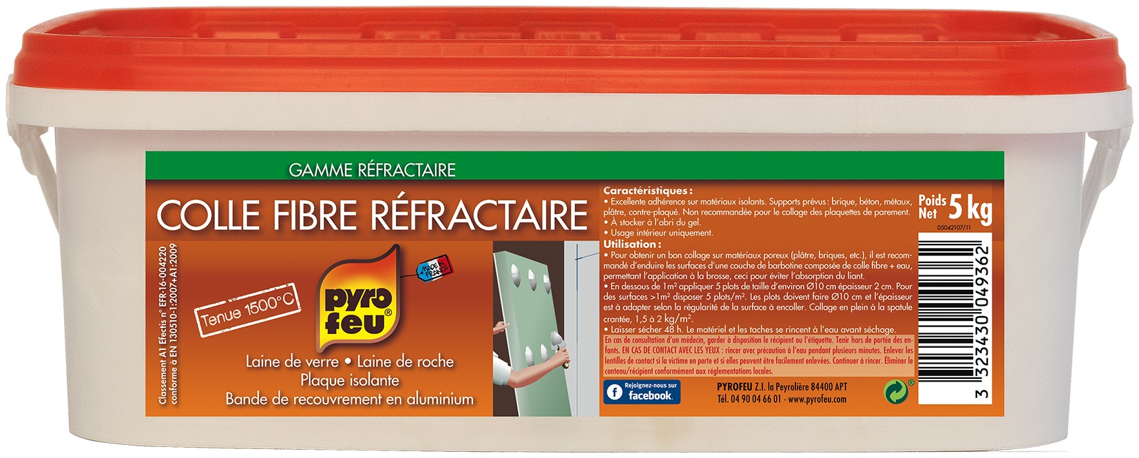 Colle fibre réfractaire 5 kg