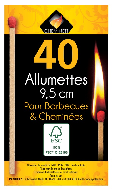 Allumette x40 9,5cm