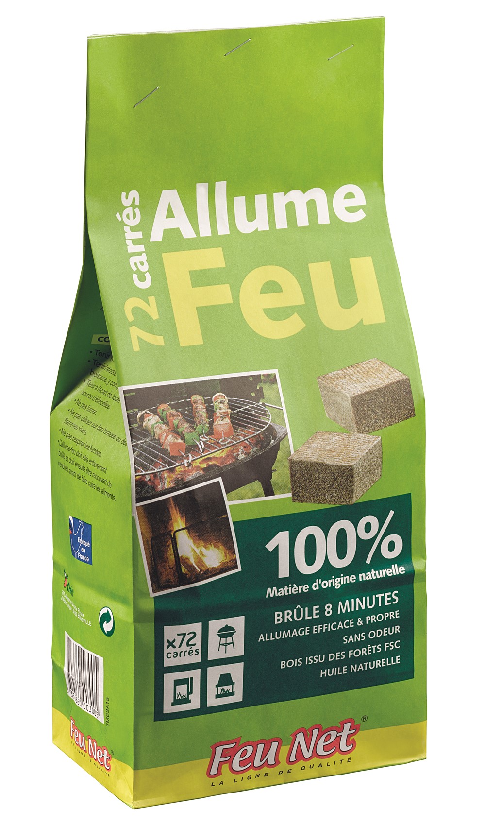 72 allume feu en bois naturel pefc
