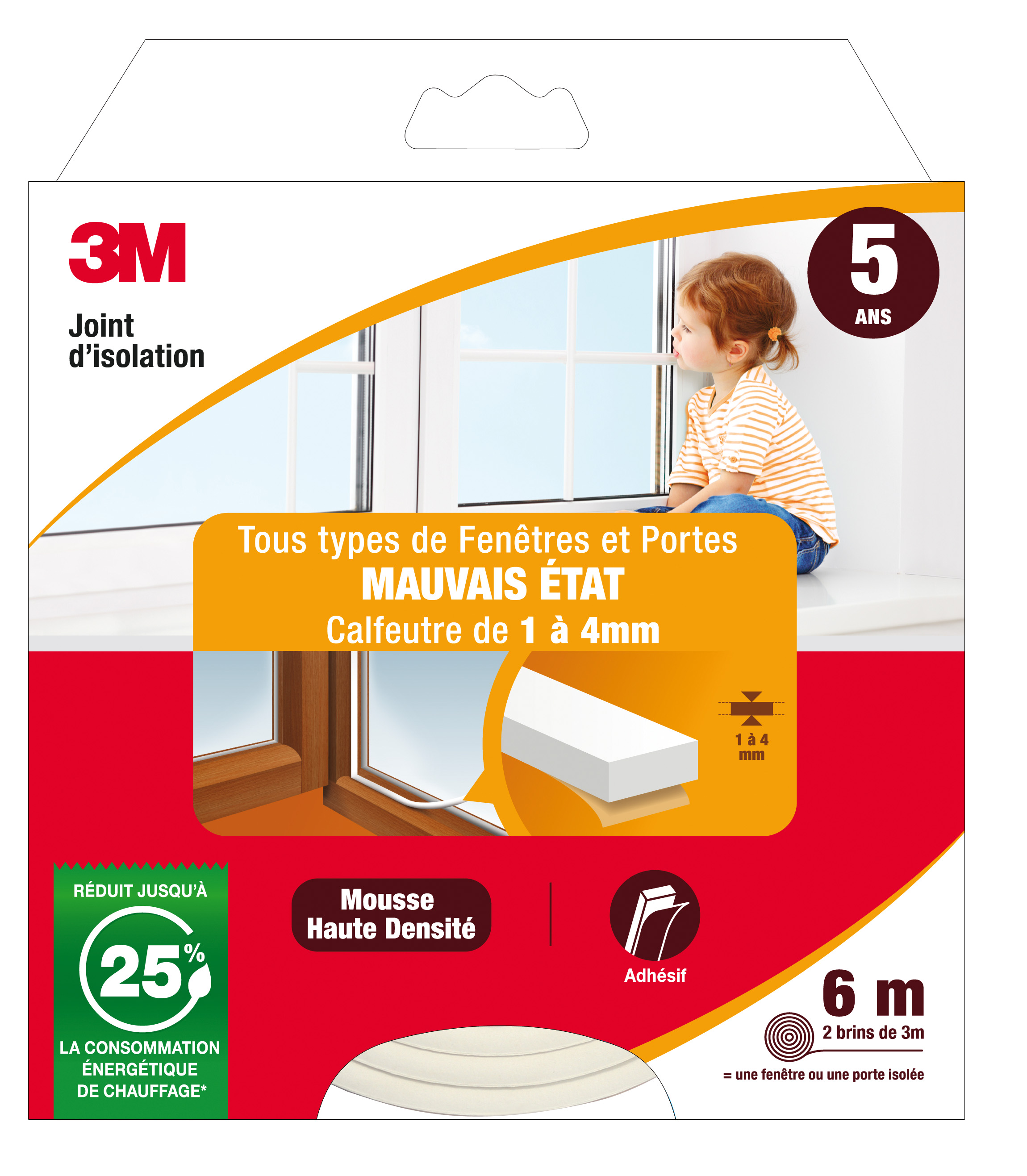 Joint mousse pour portes et fenêtres mauvais état - 3M