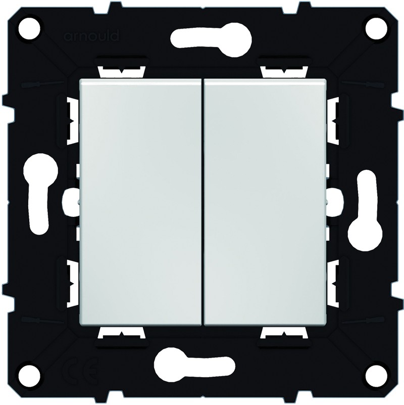 poussoir 6 a + interrupteur 10 a espace evolution - enjoliveur blanc - ARNOULD