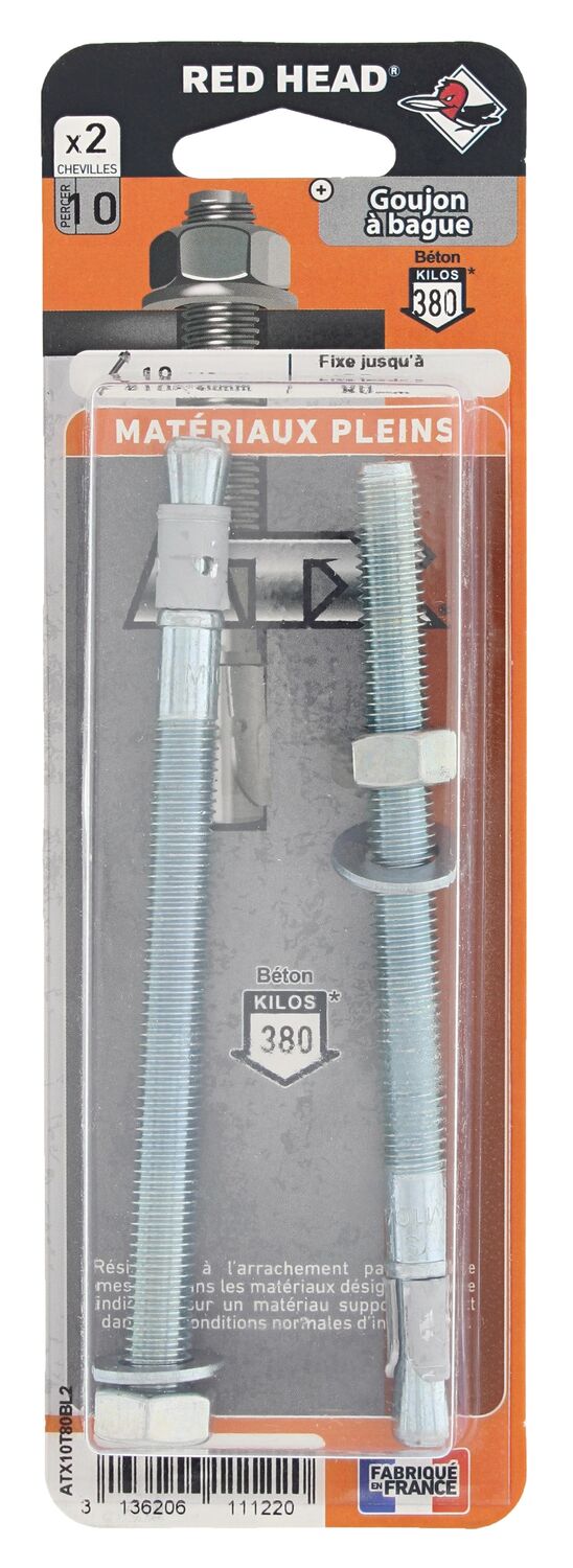 2 Chevilles ATX Ø10x140mm - RED HEAD