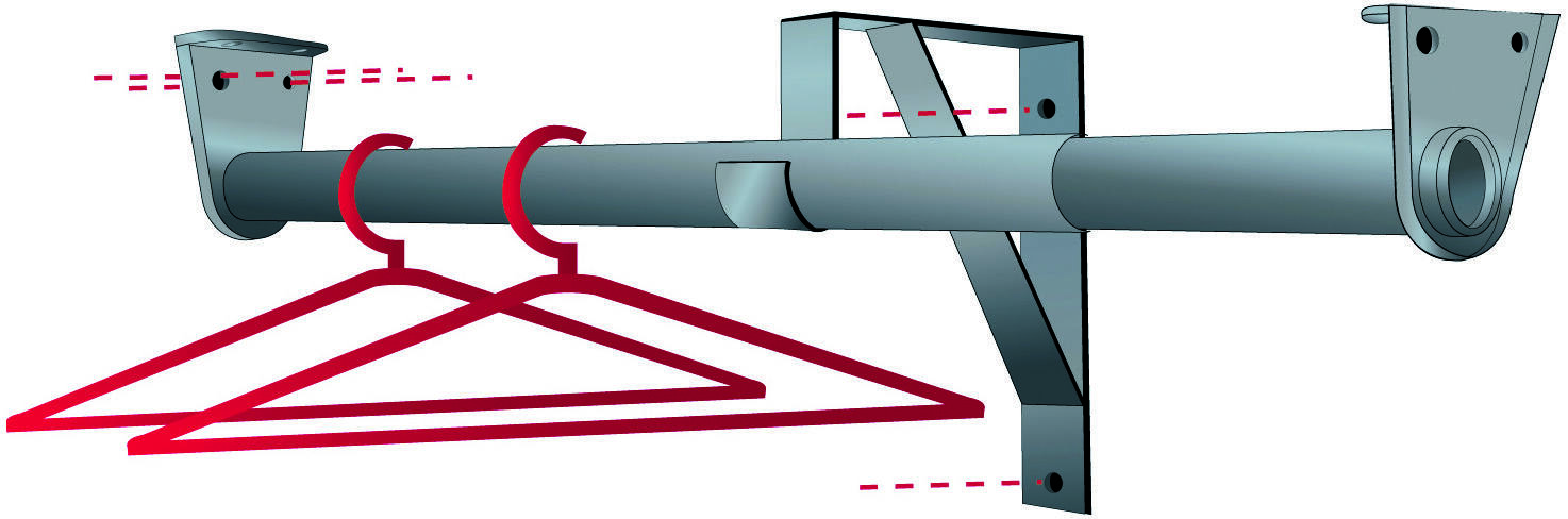 Barre de penderie Blanche 110 à 210 cm - MOTTEZ