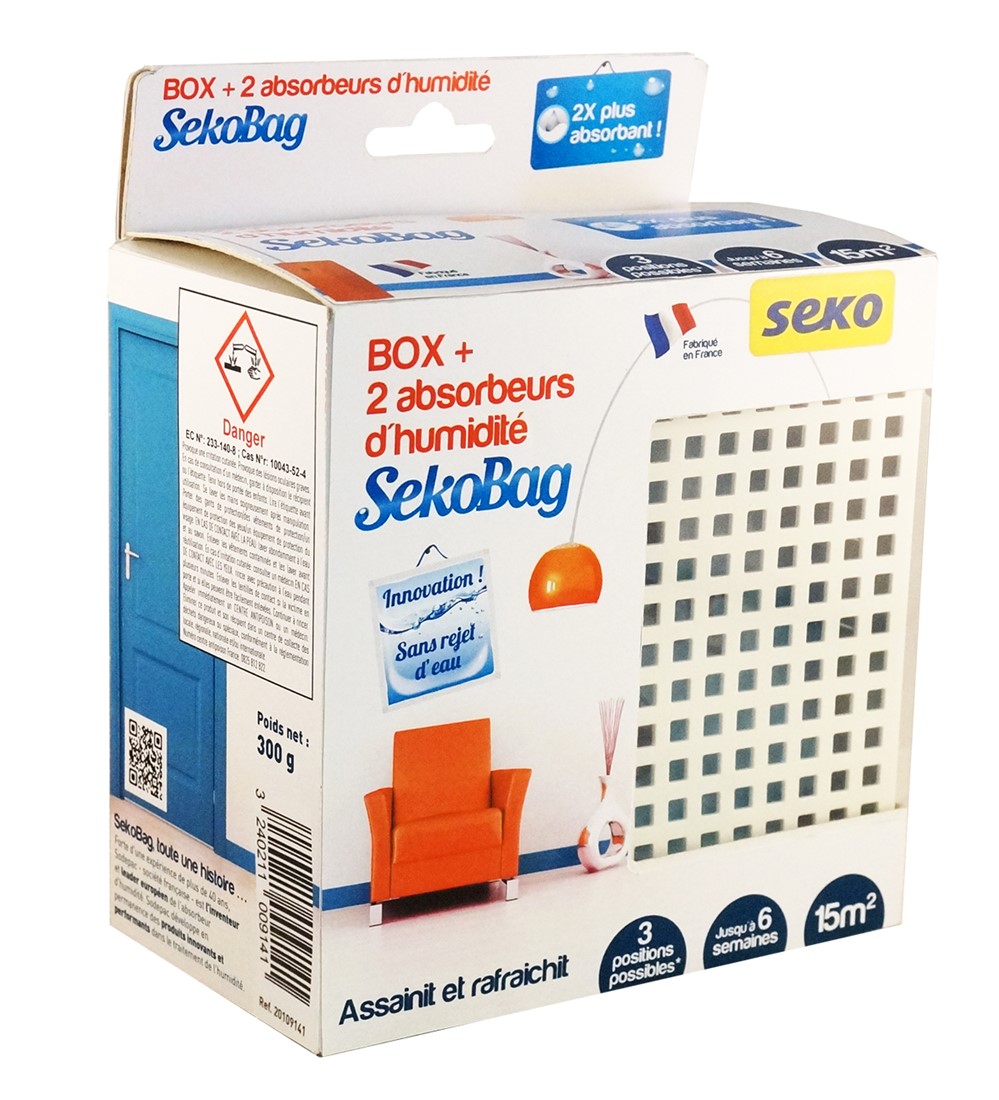 box blanche + 2 absorbeurs d'humidité sekobag