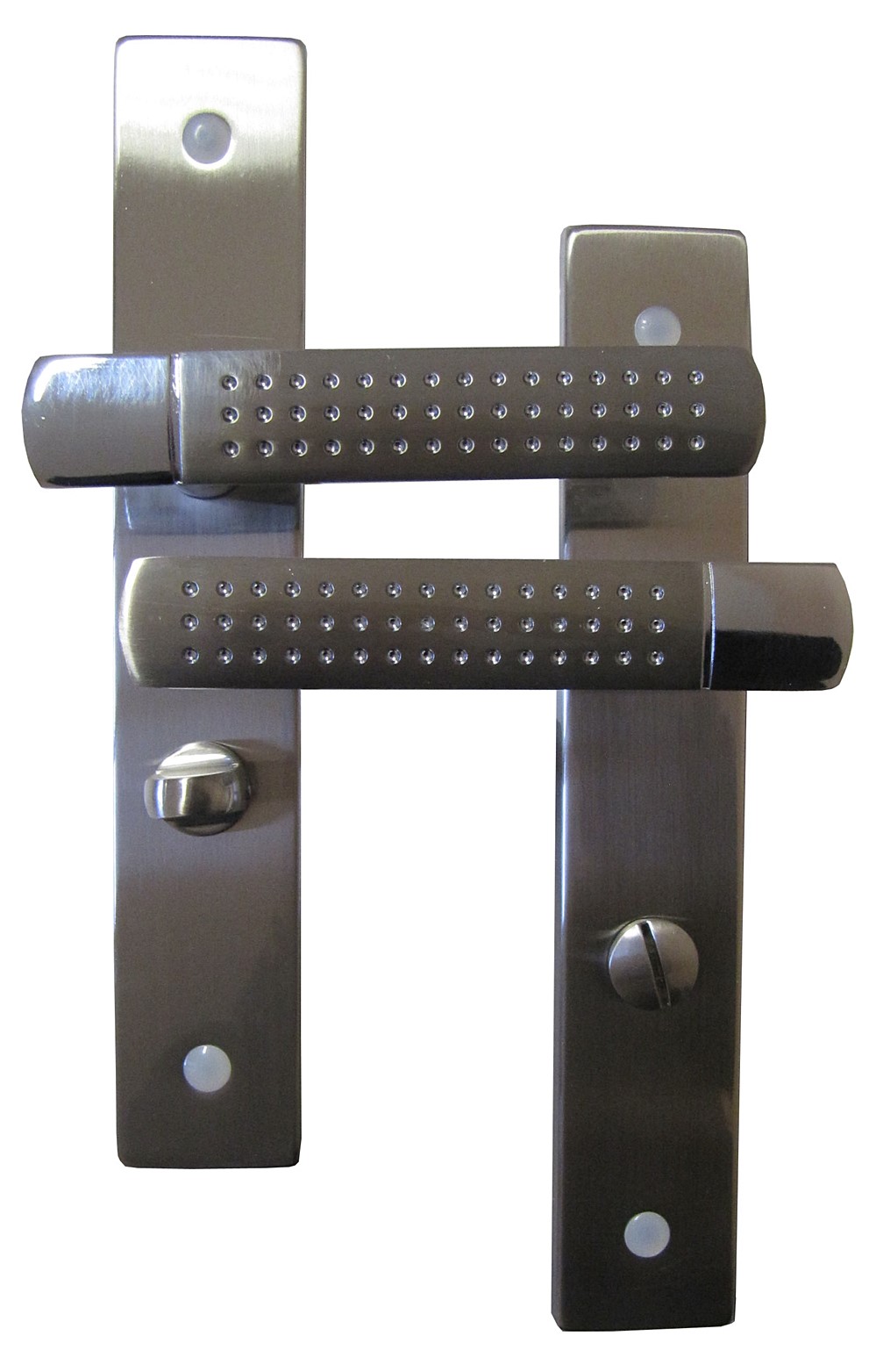 Poignées de porte à verrou Theonidas aluminium entraxe 195mm - B BEAUTY