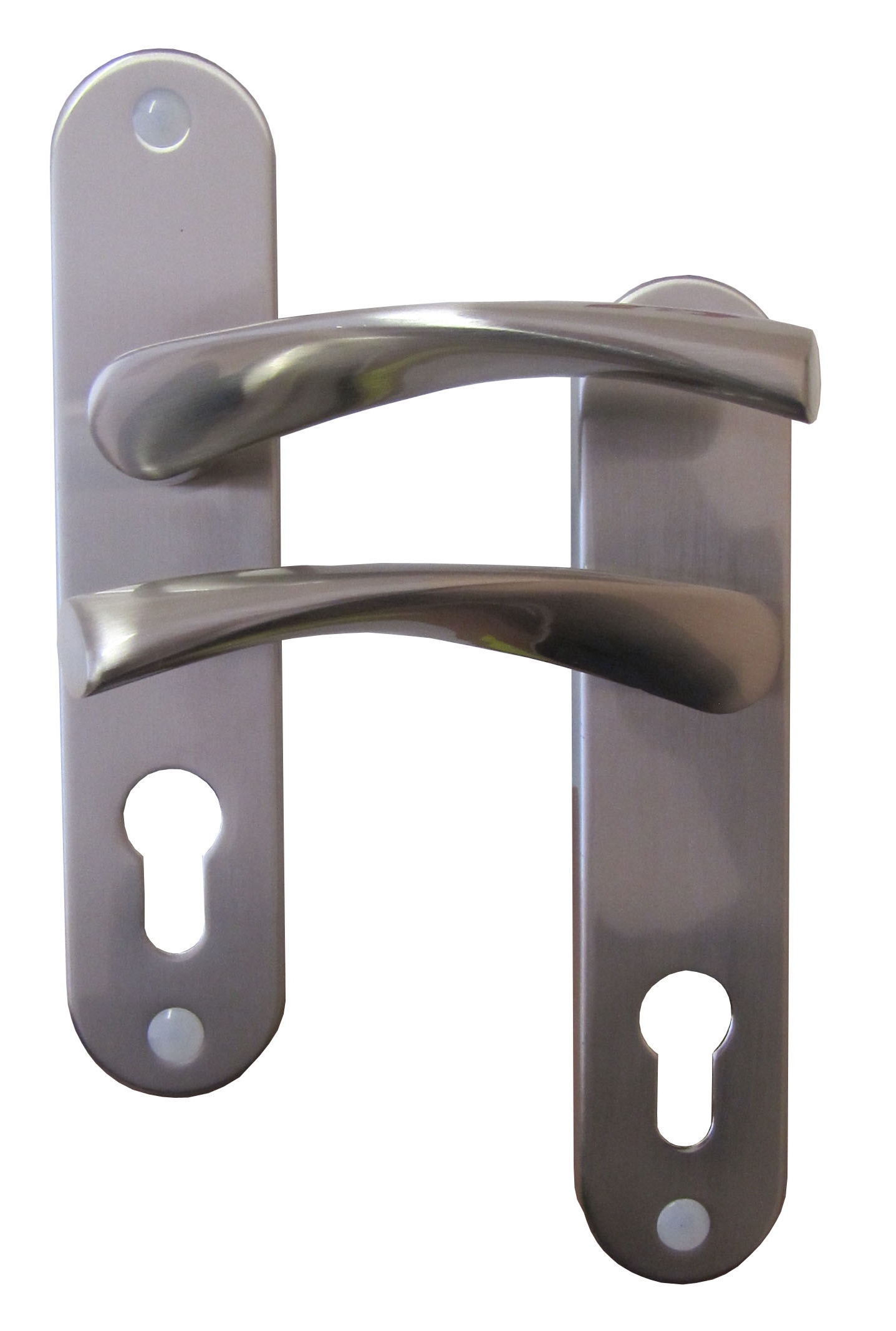 Poignées de porte à cylindre Léon nickelé mat entraxe 165mm - B BEAUTY