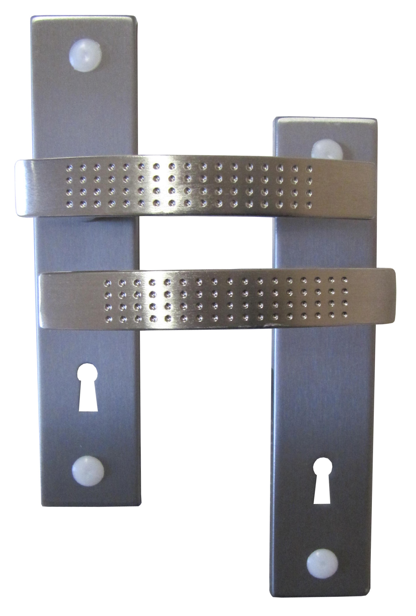 Poignées de porte Lana nickelé mat trou de serrure entraxe 165mm - B BEAUTY