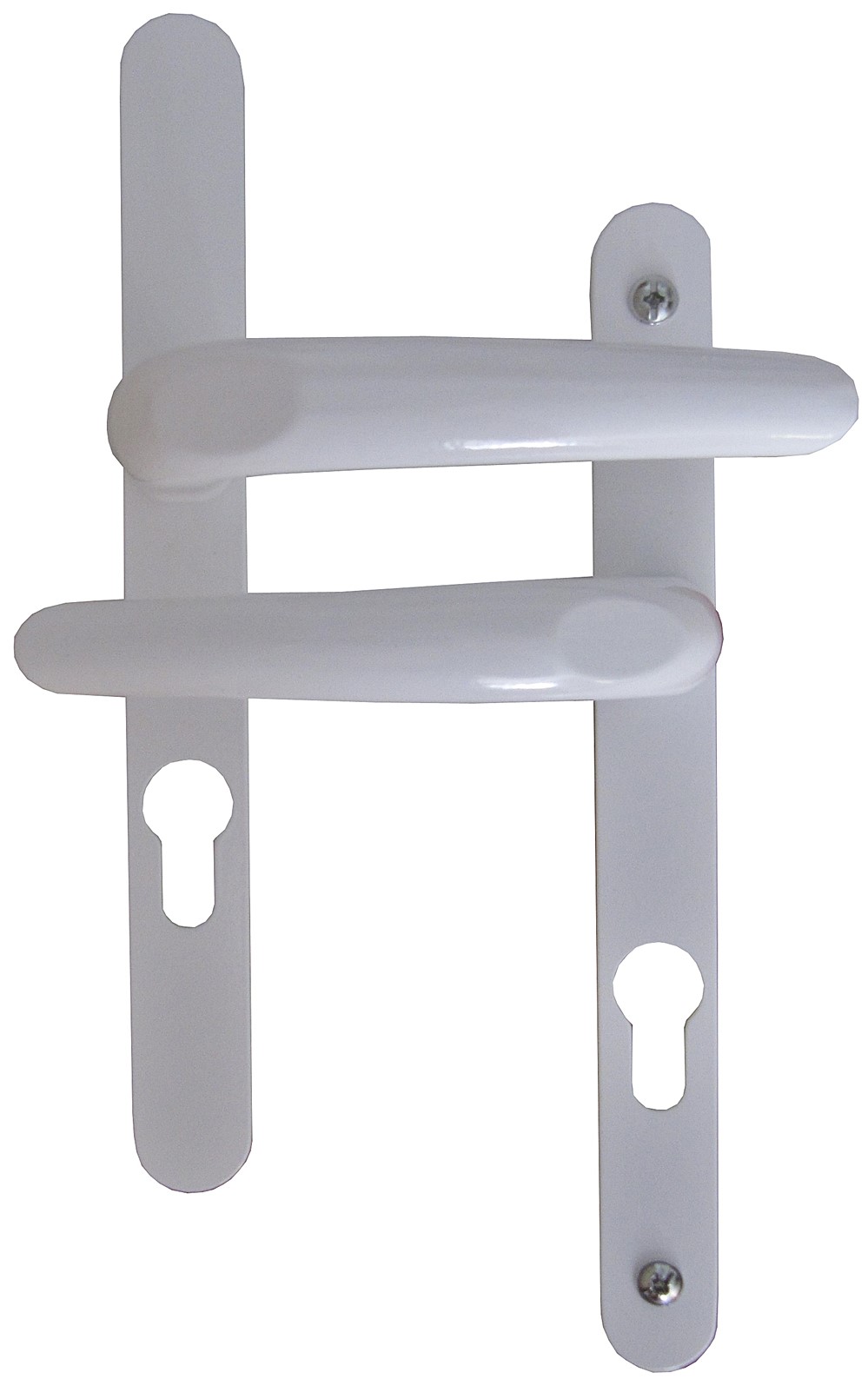 Poignées de porte à cylindre col long alu blanc - MR BRICOLAGE