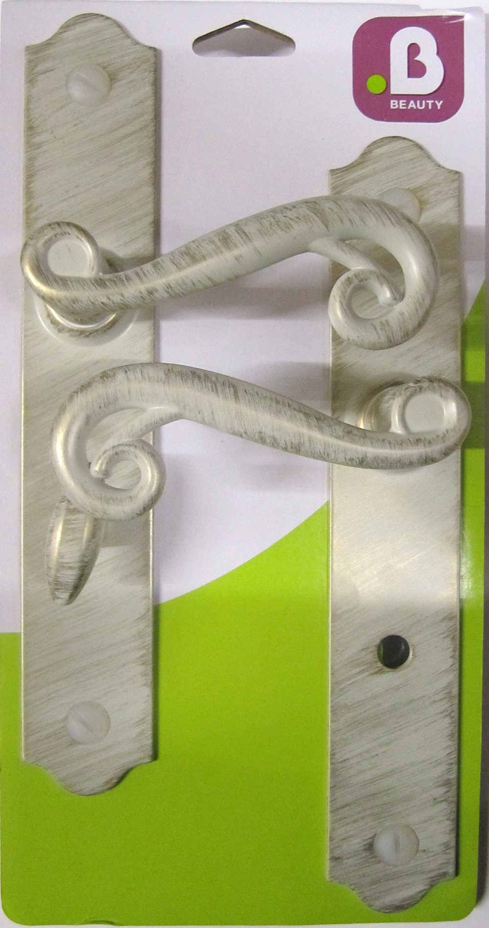 Poignées de porte à verrou Solène blanc/or - MR BRICOLAGE