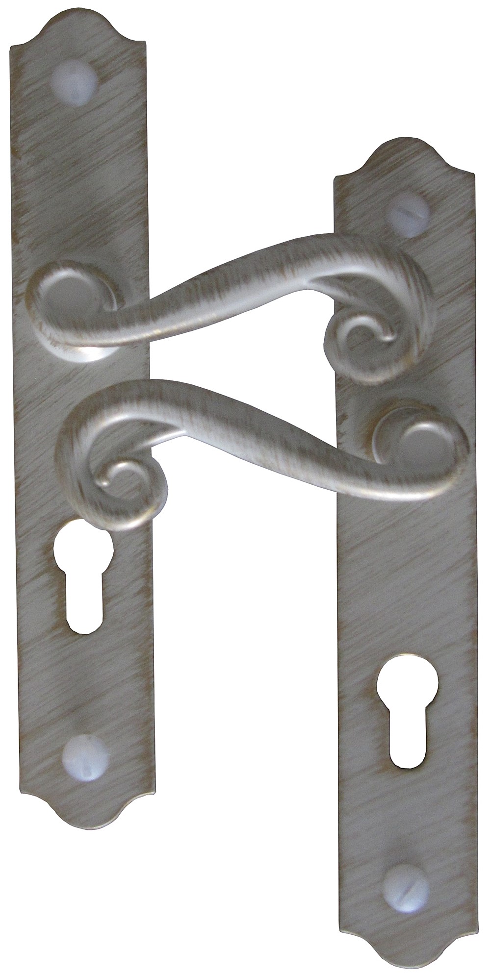 Poignées de porte à cylindre Solène blanc/or - MR BRICOLAGE