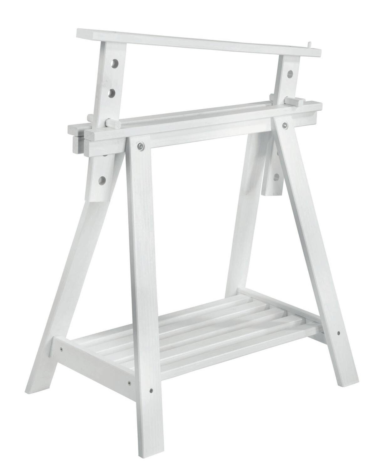 Tréteau architecte en pin massif H70 à 98cm blanc