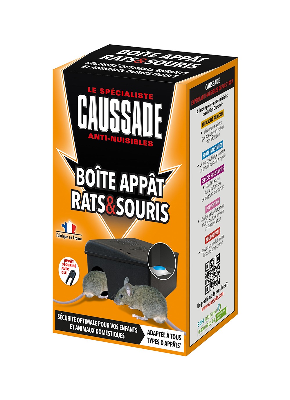 Boîte appât Rats/Souris avec clé de fermeture - CAUSSADE 