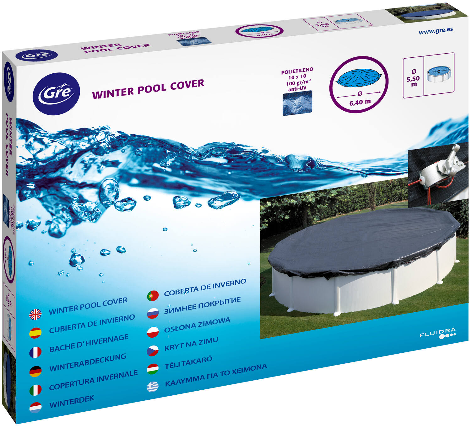 Bâche hiver pour piscine acier Ø 3.50 m - GRE