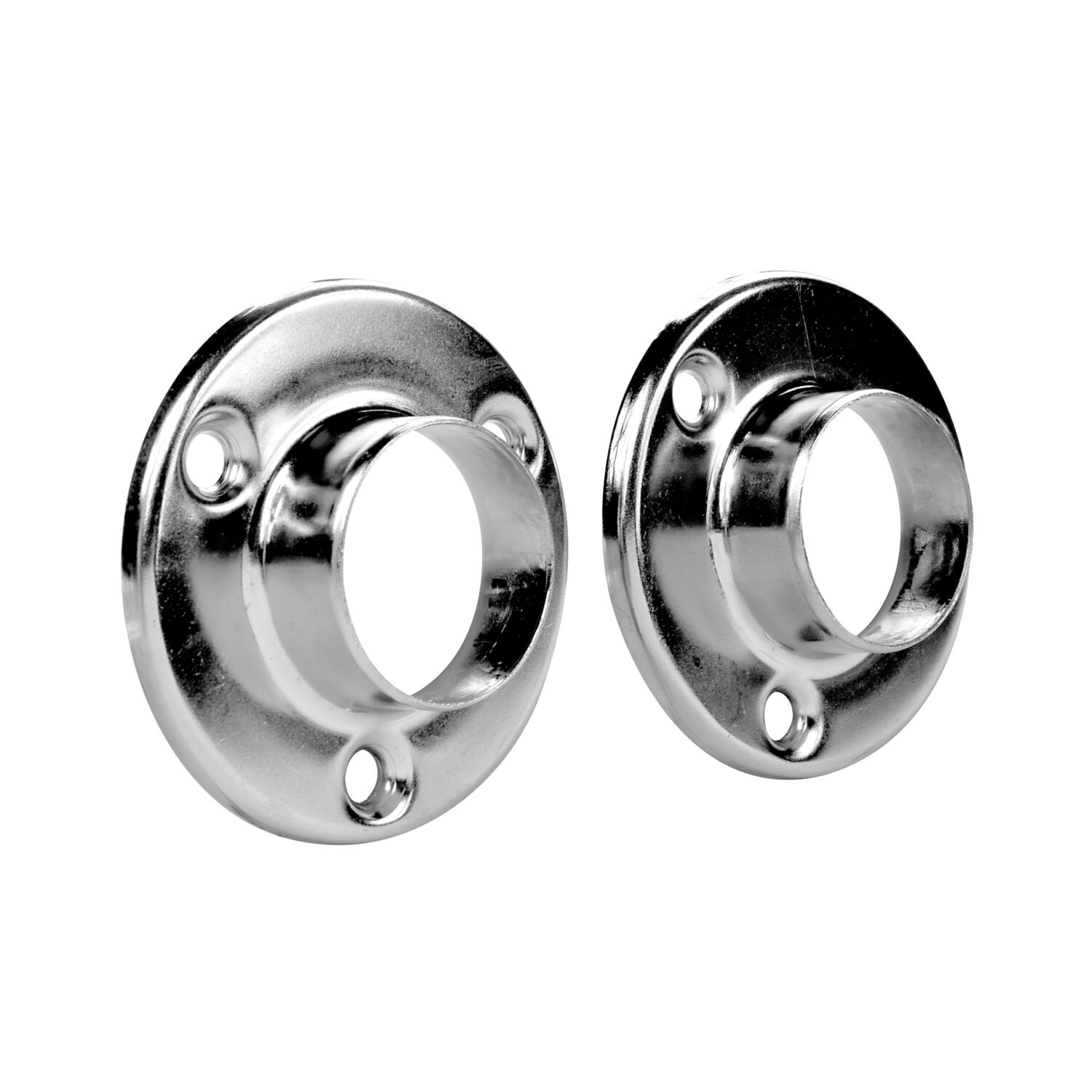 Lot de 2 supports fermés muraux Ø25 MM rond chromé