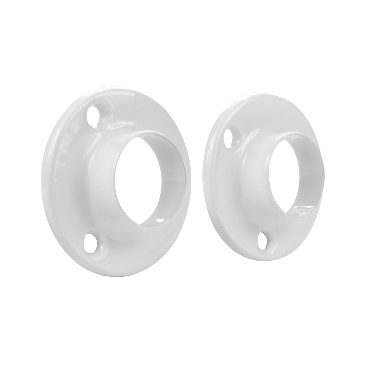 Lot de 2 supports fermés muraux Ø25 MM rond blanc