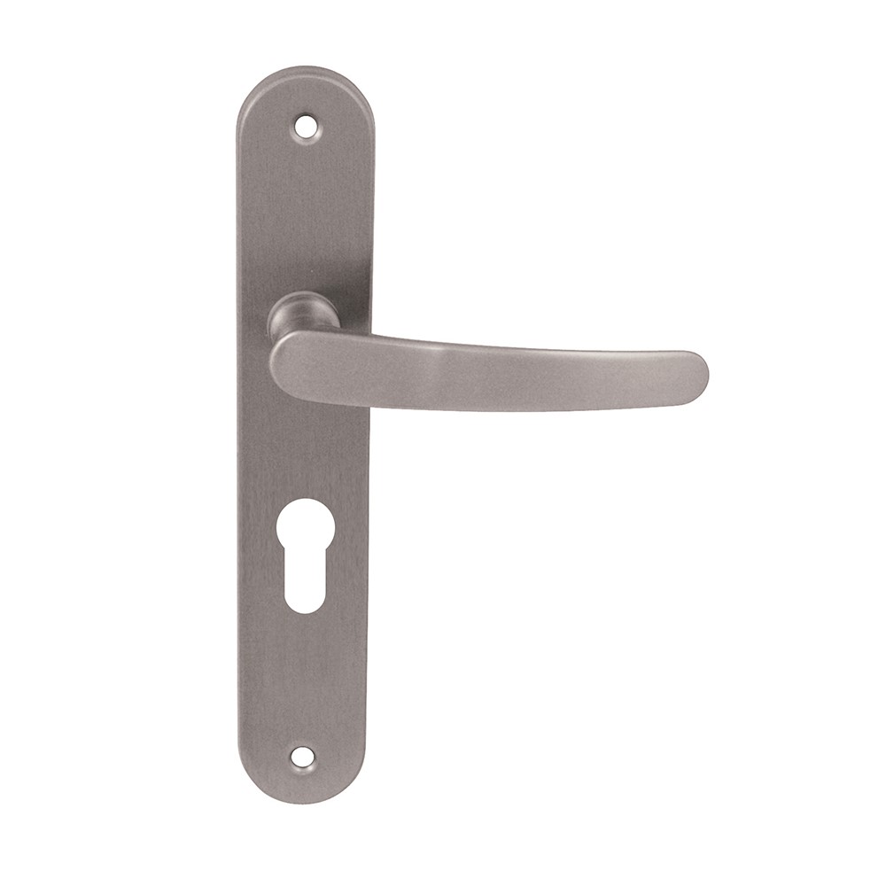 Poignées de porte à cylindre Lude en aluminium nickel mat - B BEAUTY